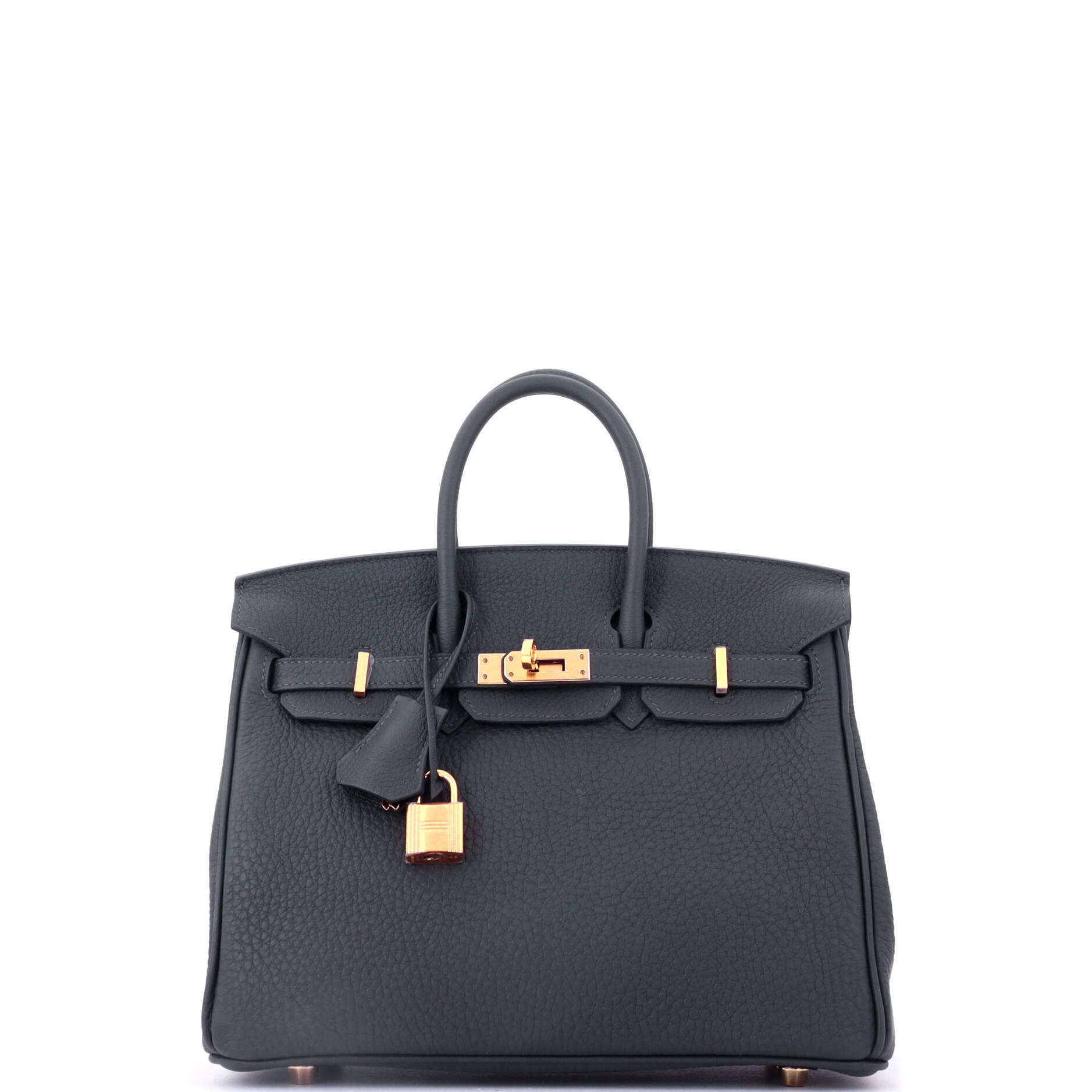 Pre-Owned Hermes Birkin Handbag Green Togo with Gold Hardware 25, Main, color, Vert Fonce