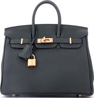 Pre-Owned Hermes Birkin Handbag Green Togo with Gold Hardware 25