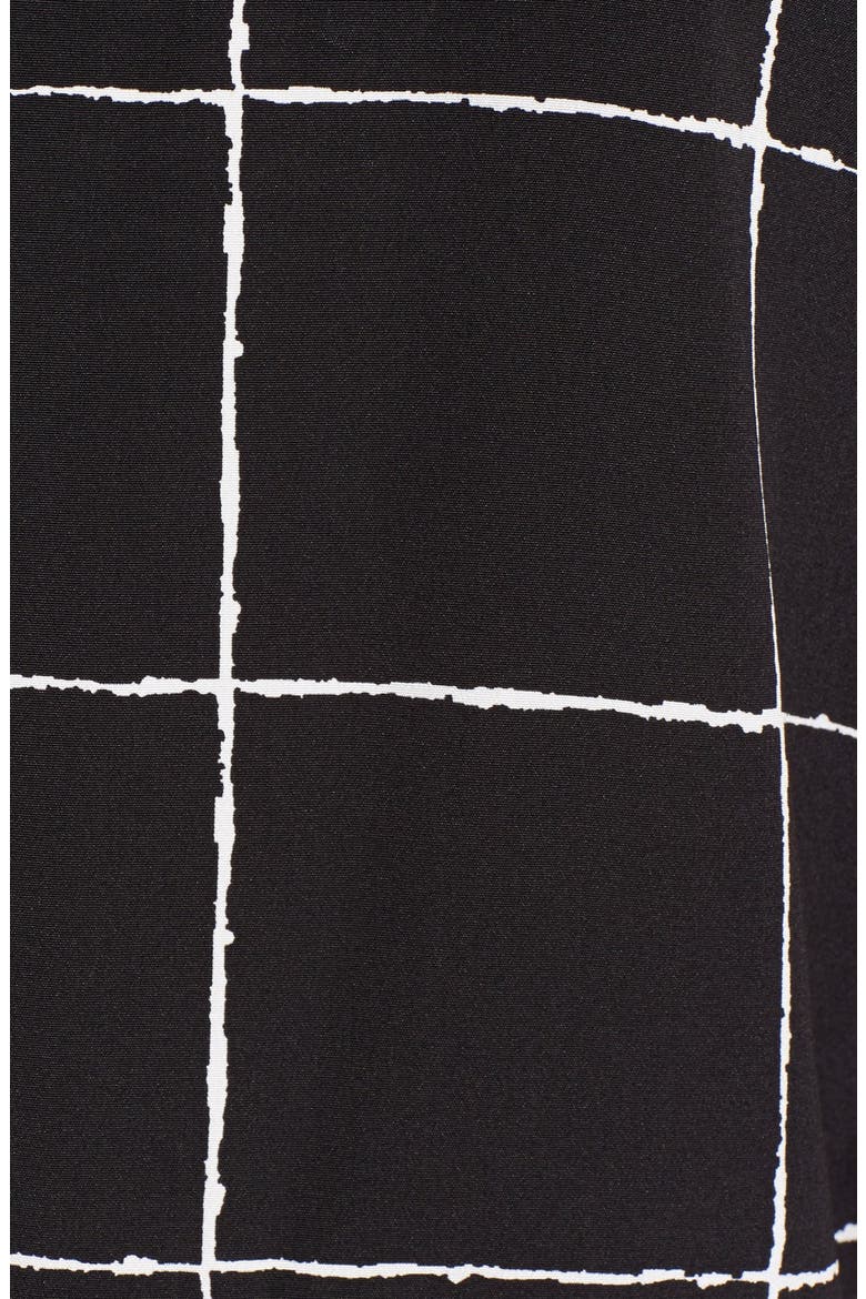 Windowpane Shift Dress, Alternate, color, BLACK/ OFF WHITE