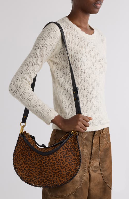 Isabel Marant Oskan Leopard Spot Suede Shoulder Bag In Brown