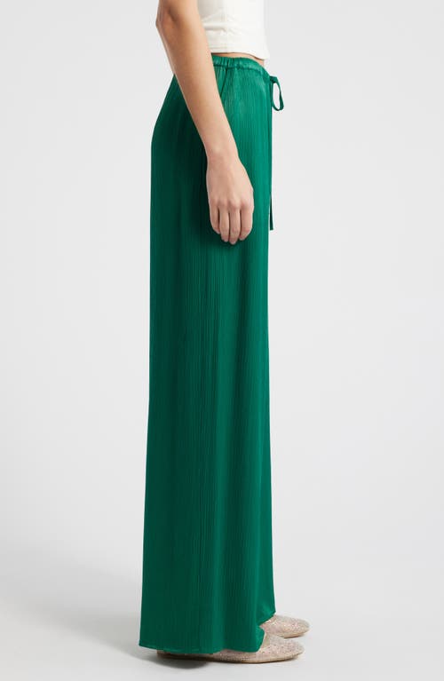 Nation Ltd Kali Plissé Wide Leg Drawstring Pants In Forest
