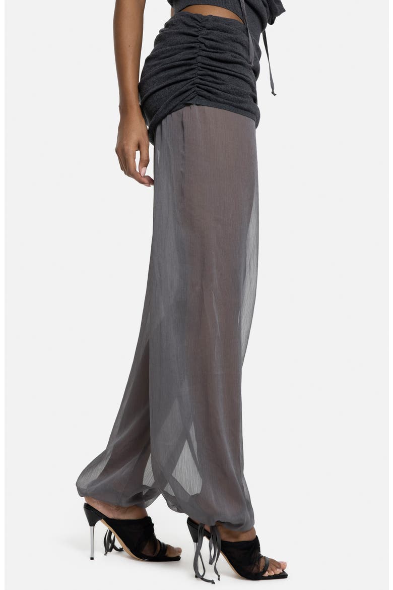 Mixed Media Chiffon Joggers, Alternate, color, GREY