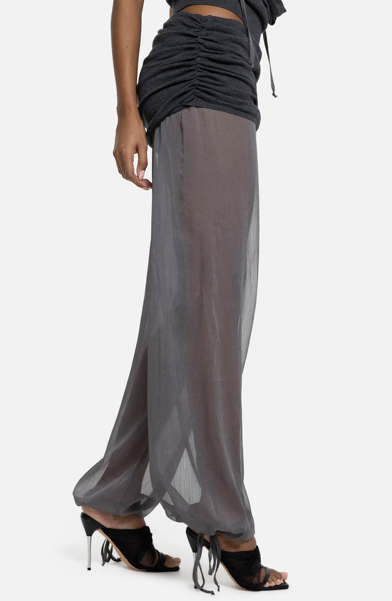 JADED LONDON Mixed Media Chiffon Joggers, Alternate, color, Grey