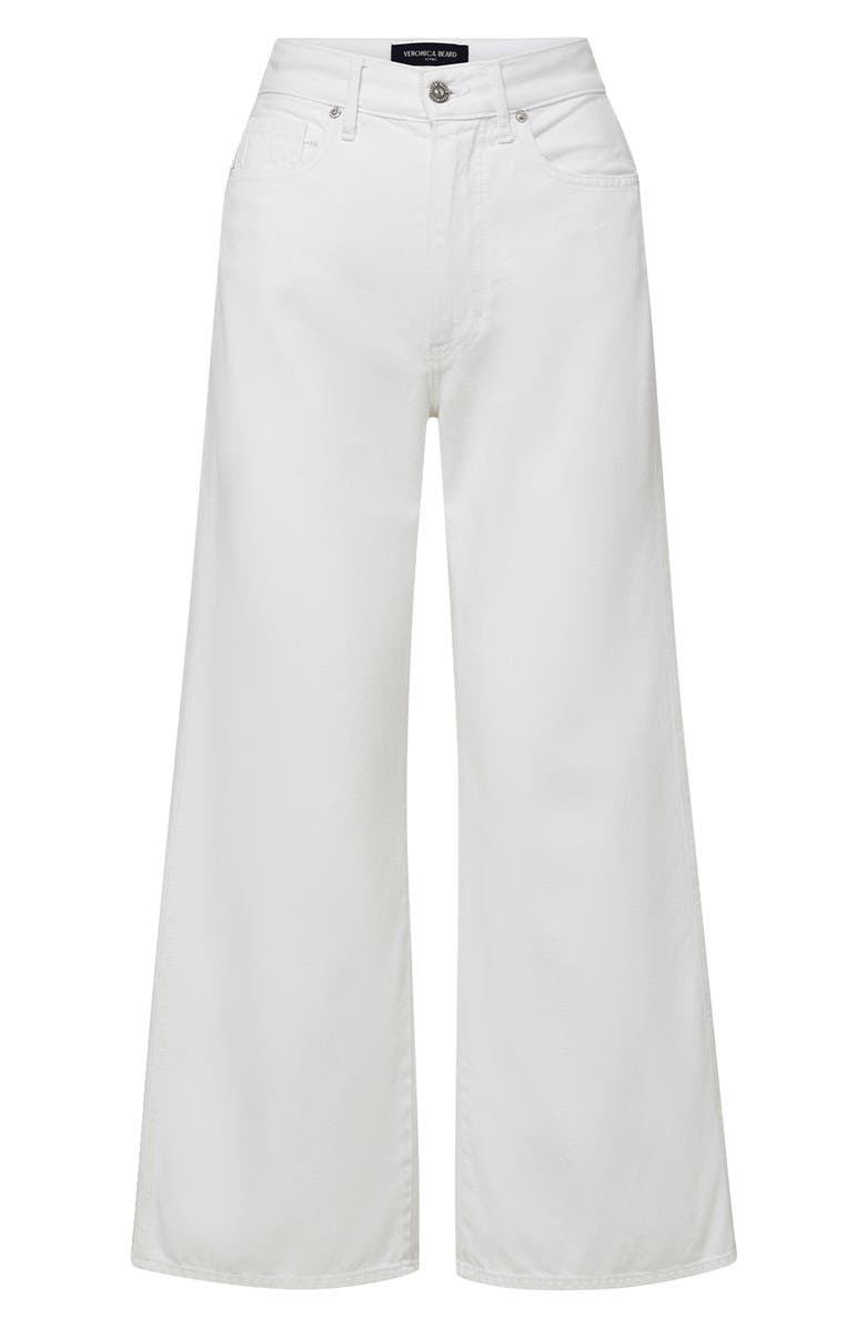 Veronica Beard Taylor High Waist Ankle Wide Leg Jeans, Alternate, color, White