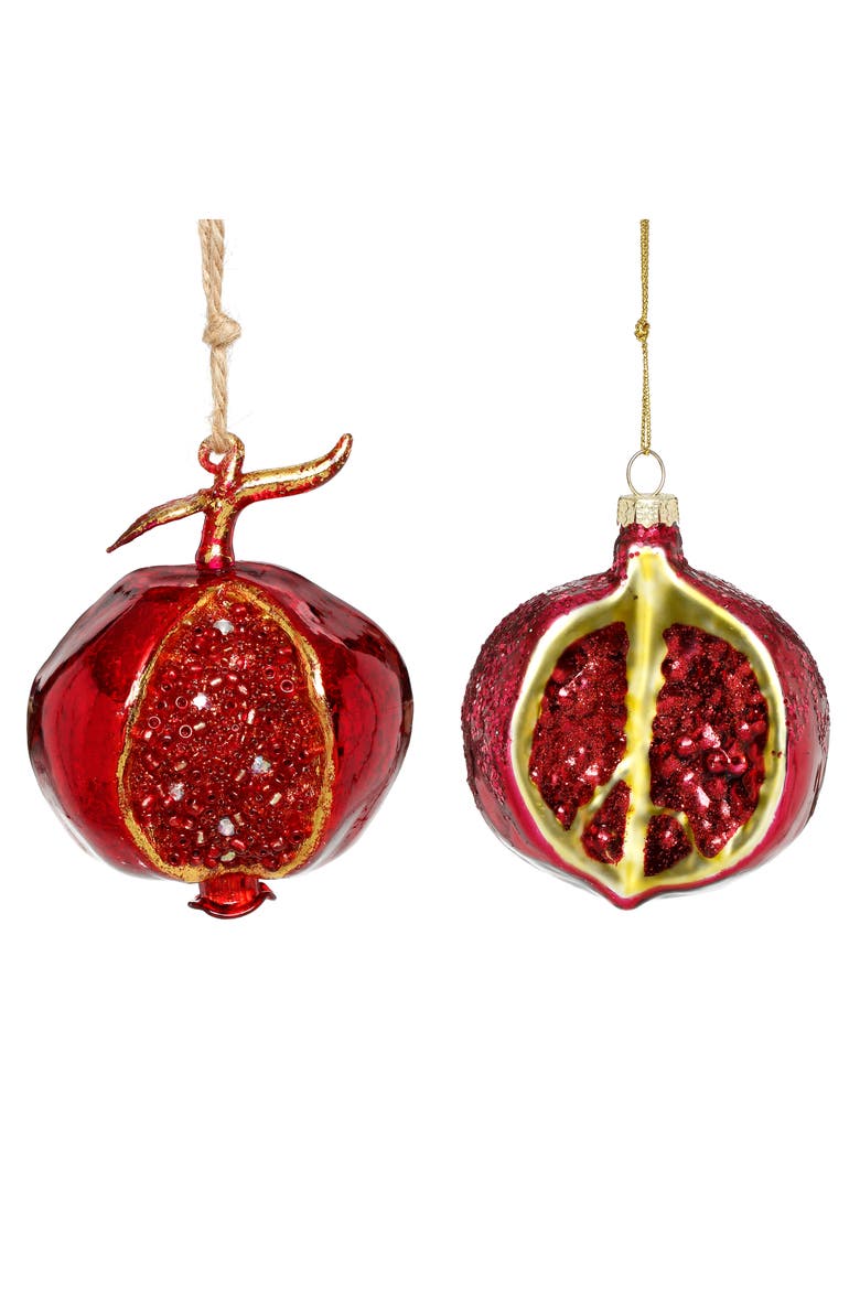 Pomegrante Ornament, Set of 6, Main, color, Red