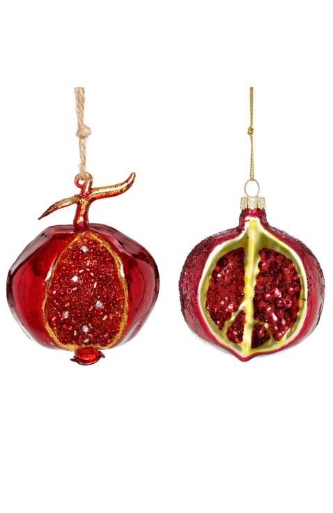 Pomegrante Ornament, Set of 6