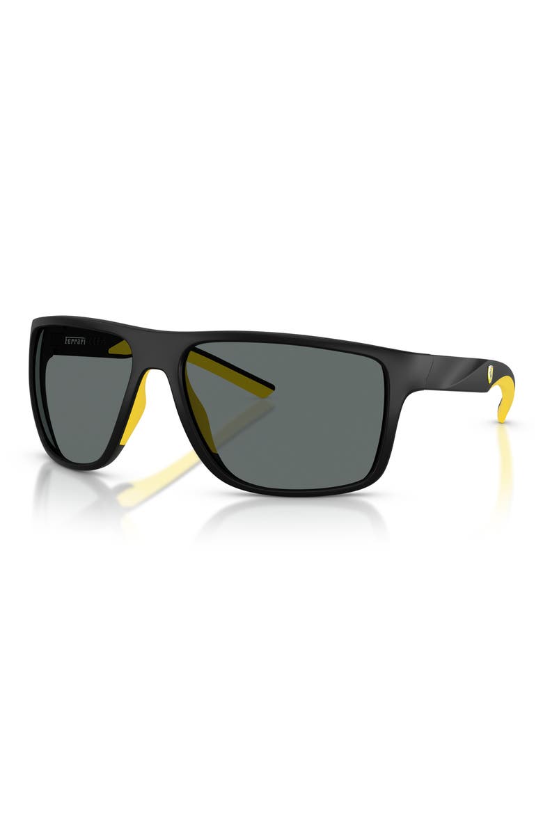 63mm Polarized Pillow Sunglasses, Alternate, color, MATTE BLACK