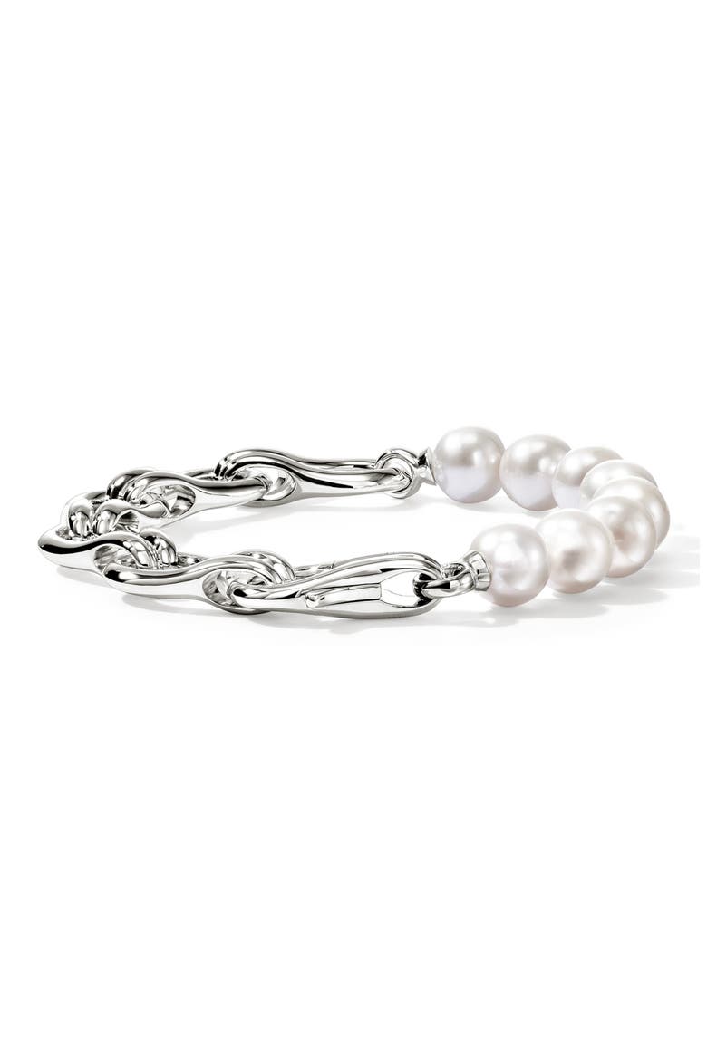 Surf Bracelet, Sterling Silver, Pearls, 10.5mm, Alternate, color, STERLING SILVER
