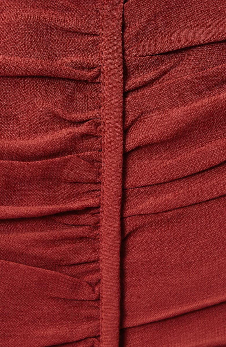 AllSaints Shaela Tiered Ruffle High-Low Dress, Alternate, color, Paprika Red