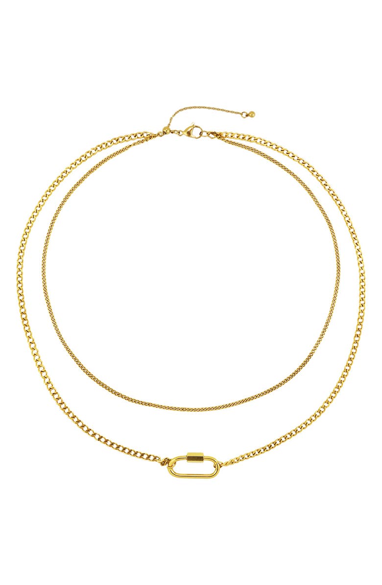 REBL Gender Inclusive Layered Adjustable Necklace, Main, color, Gold