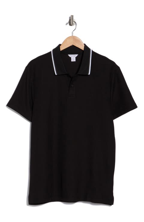 Tipped Collar Cotton Blend Polo