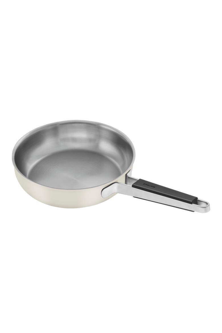 Pure 9.5-Inch Stainless Steel Green Sauté Pan, Main, color, IVORY WHITE