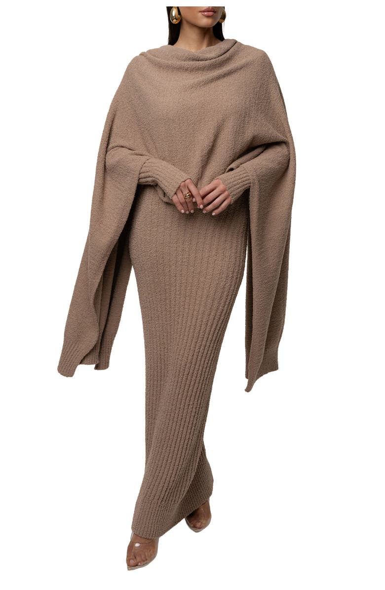 JLUXLABEL First Class Ribbed Maxi Dress, Alternate, color, Taupe