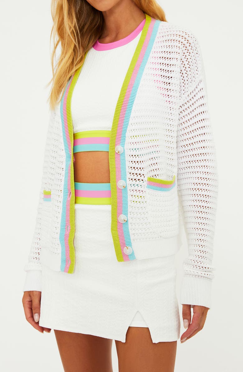 Beach Riot Gene Open Stitch Cotton Cardigan, Alternate, color, Rose Blush