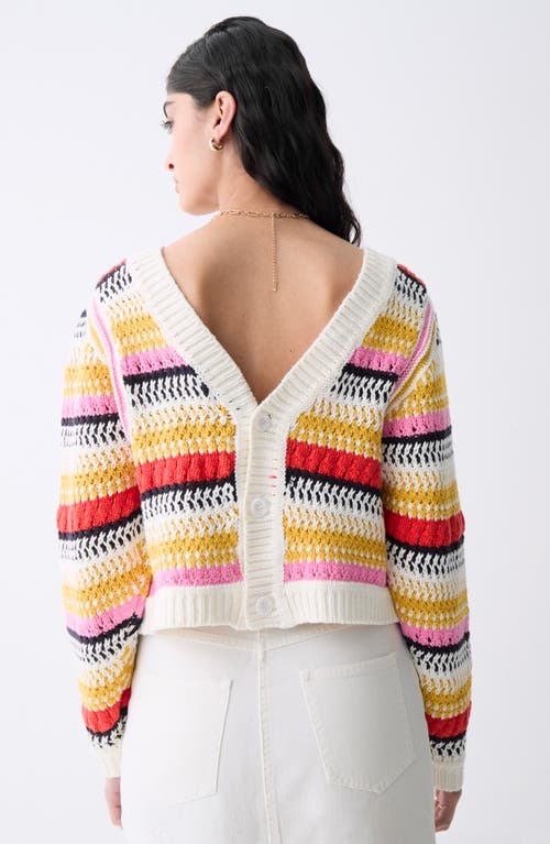DELUC DELUC PONTE STRIPE REVERSIBLE CARDIGAN 