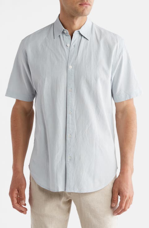 Aarav Short Sleeve Linen Blend Button-Up Shirt