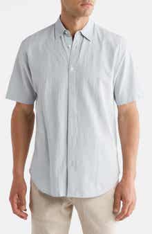 Coastaoro Aarav Short Sleeve Linen Blend Button-Up Shirt