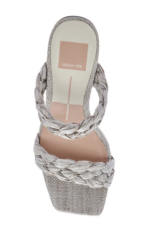 Dolce Vita Women's Paily Braided Double Strap Raffia High Heel Sandals In Light Grey Raffia