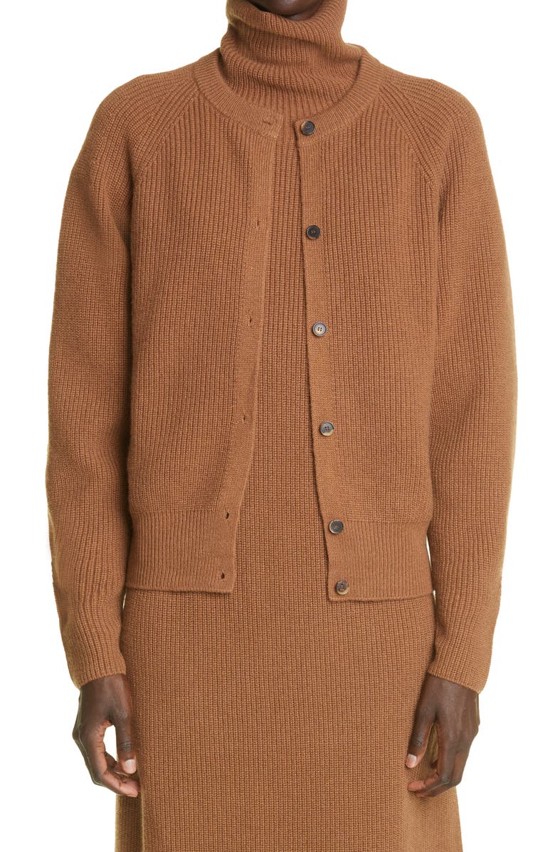 Lafayette 148 New York Rib Cashmere & Wool Cardigan, Main, color, 
