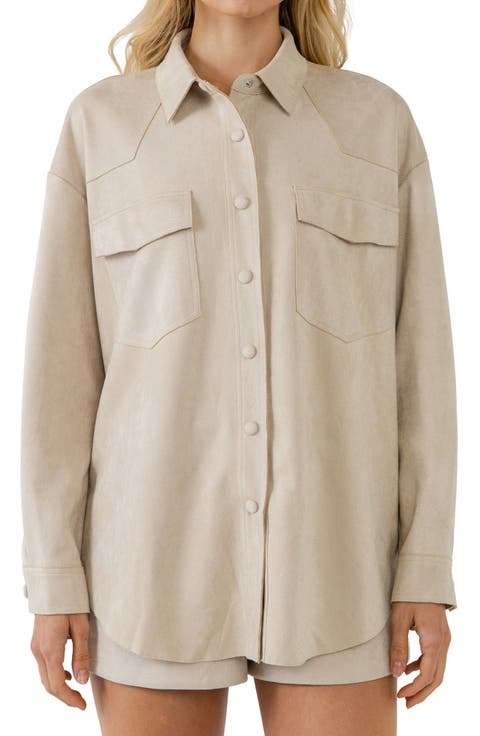 Faux Suede Shacket