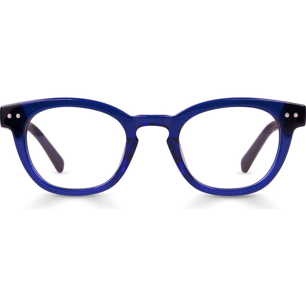 Eyebobs Waylaid 45mm Round Reading Glasses In Midnight Blue Crystal