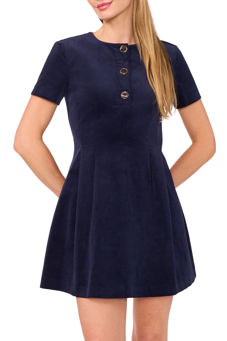 Stretch Cotton Corduroy Minidress, Alternate, color, BARITONE BLUE