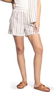 Thread & Supply Darana Stripe Linen Blend Shorts