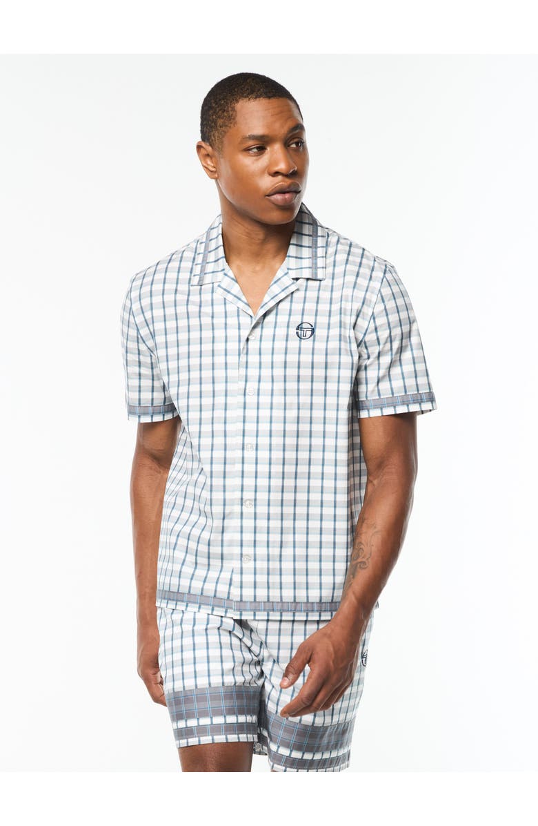 Sergio Tacchini Quadretto Cabana Shirt, Main, color, Brilliant White