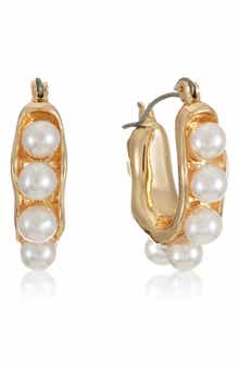 Baby Faux Pearl Hoop Earrings