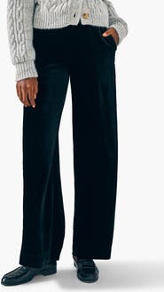 Faherty Genevieve Wide Leg Stretch Velvet Pants