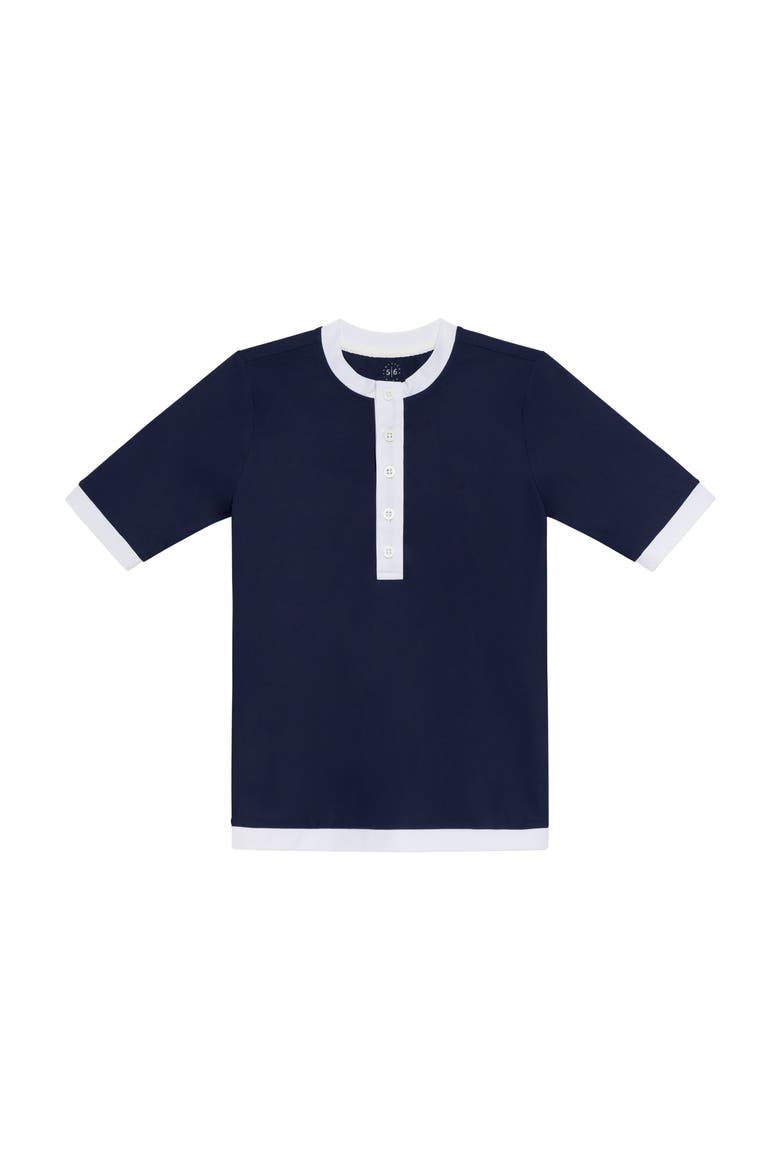 Girls Henley Top, Main, color, Navy