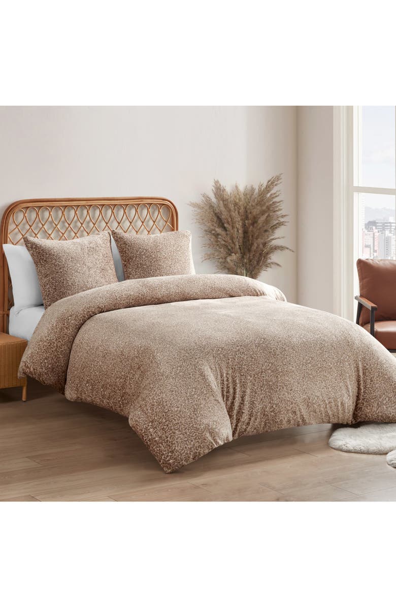 Jessica Simpson Pink Animal Print Duvet Set, Alternate, color,