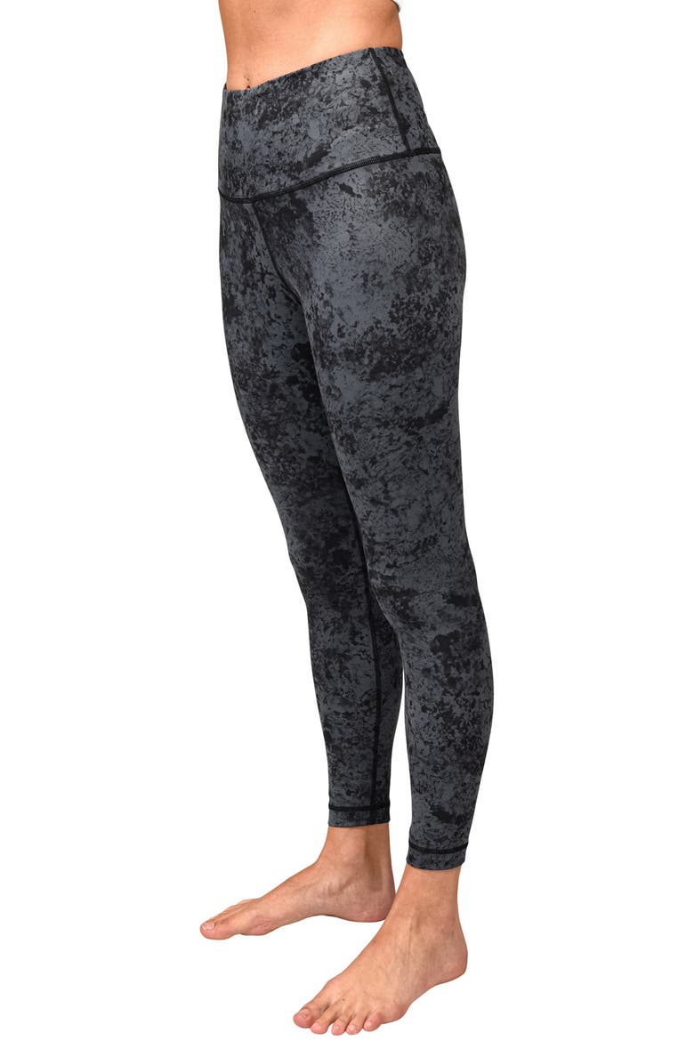 Lux Printed High Waist Ankle Leggings, Alternate, color, P597 ITALIAN QUARTZ GREY BLACK