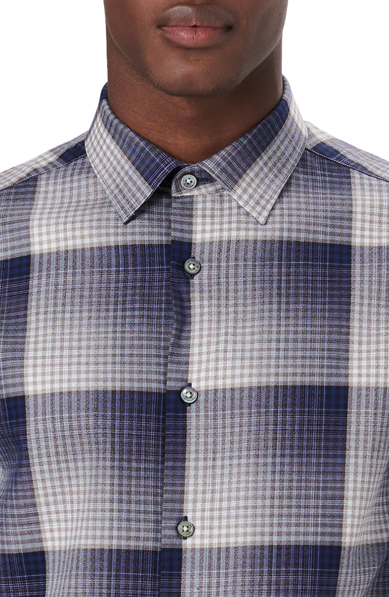Bugatchi Julian Classic Fit Check Print Cotton Button-Up Shirt, Alternate, color,