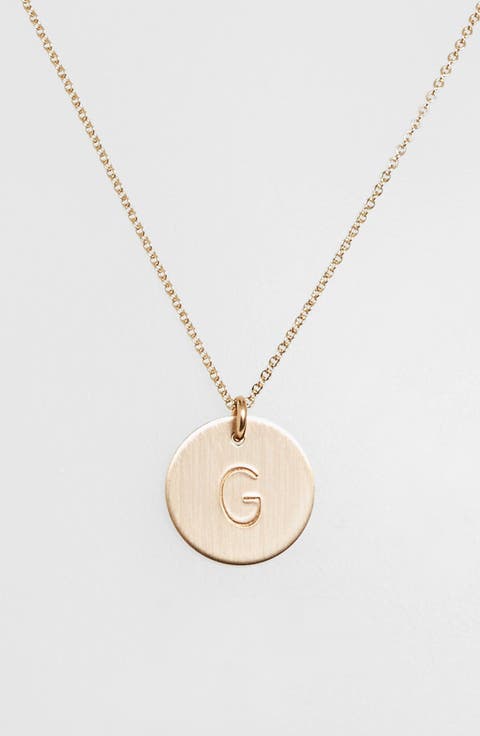 14k-Gold Fill Initial Disc Necklace