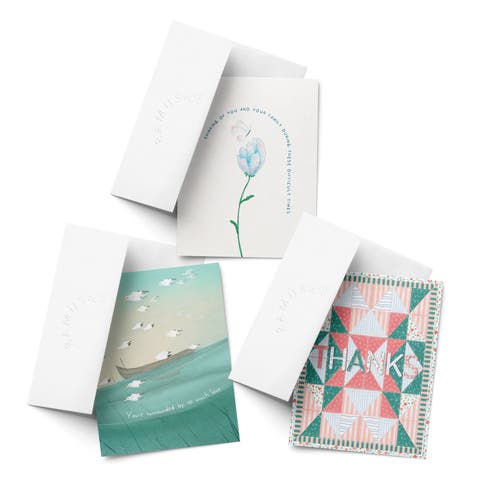 Sympathy Greeting Card Pack Sets (3 ct, Assorted) Forever Remembered, You're Surrounded By So Much Love, Thanks Quilt