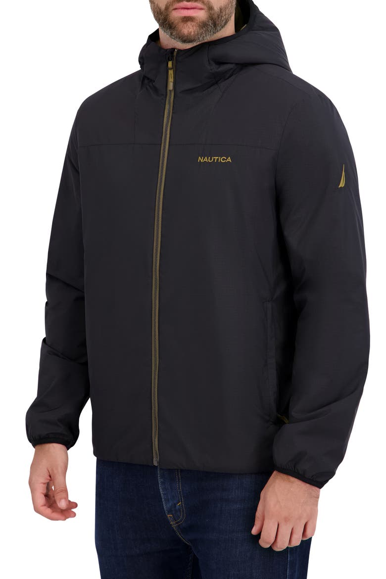 Transitional Hooded Zip Jacket, Alternate, color, BLACK