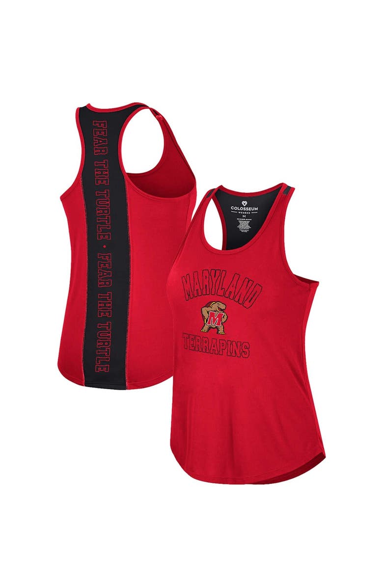 COLOSSEUM Women's Colosseum Red Maryland Terrapins 10 Days Racerback Scoop Neck Tank Top, Main, color,