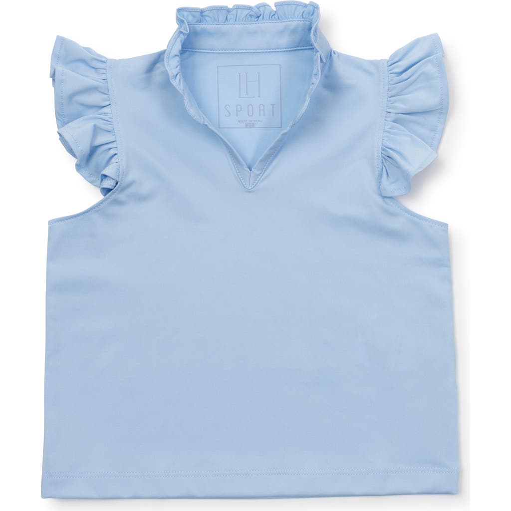 LILA AND HAYES LILA AND HAYES ELLIE GIRLS' SLEEVELESS RUFFLED TOP BY LH SPORT