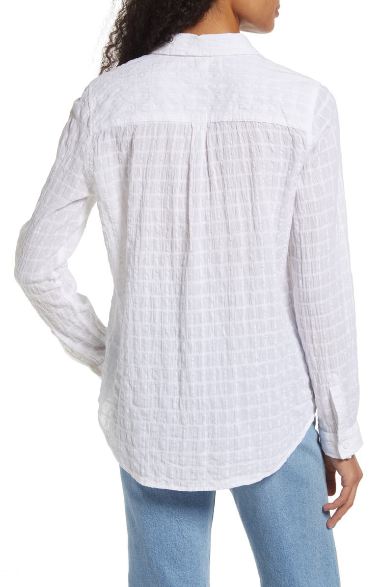 beachlunchlounge Charlene Pucker Button-Up Shirt, Alternate, color, 
