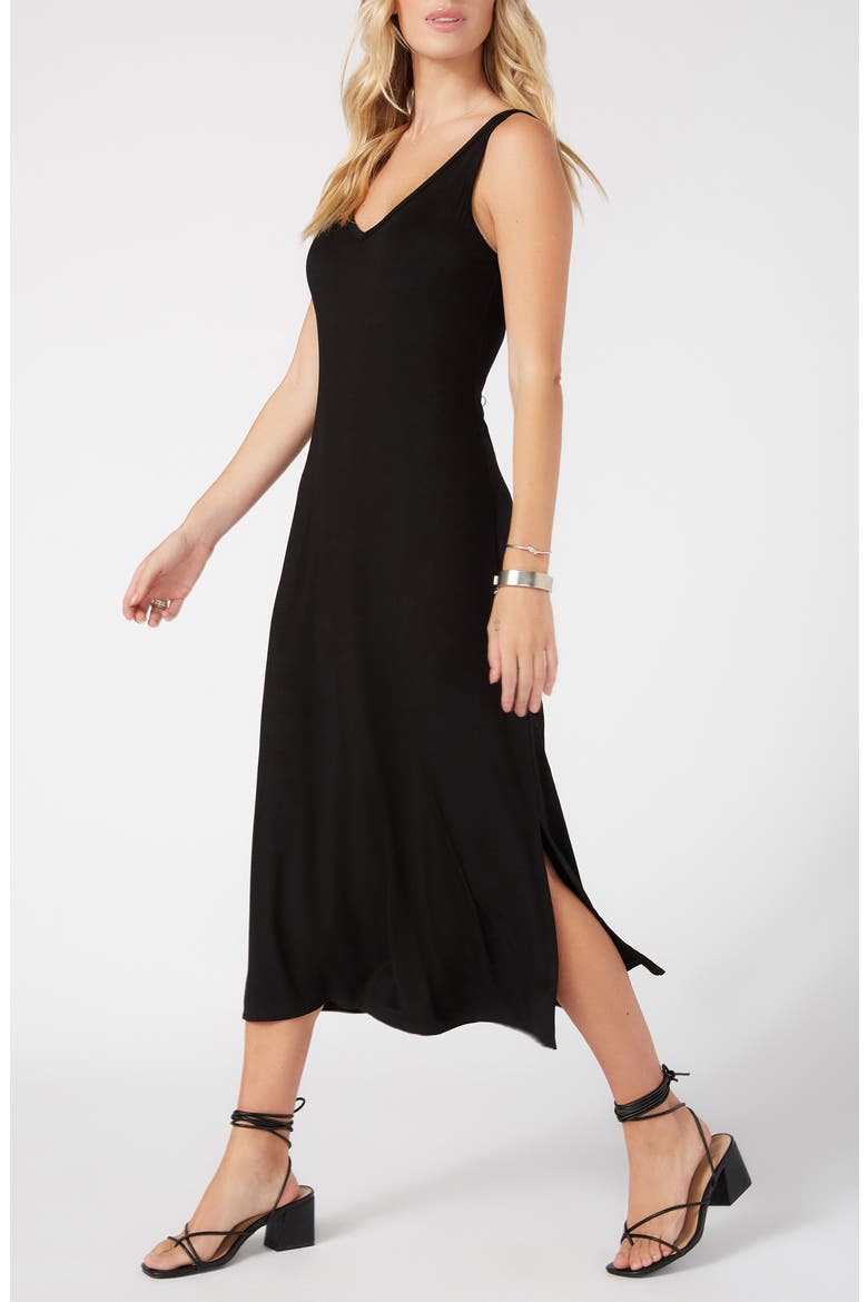 Brigitte Sleeveless Midi Dress, Alternate, color, BLACK