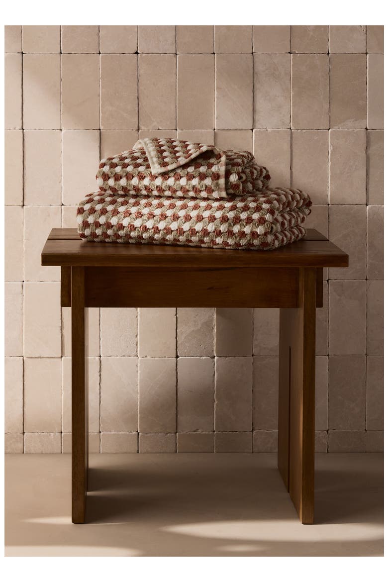 Organic Mosaic Towel, Alternate, color, CINNAMON/LATTE