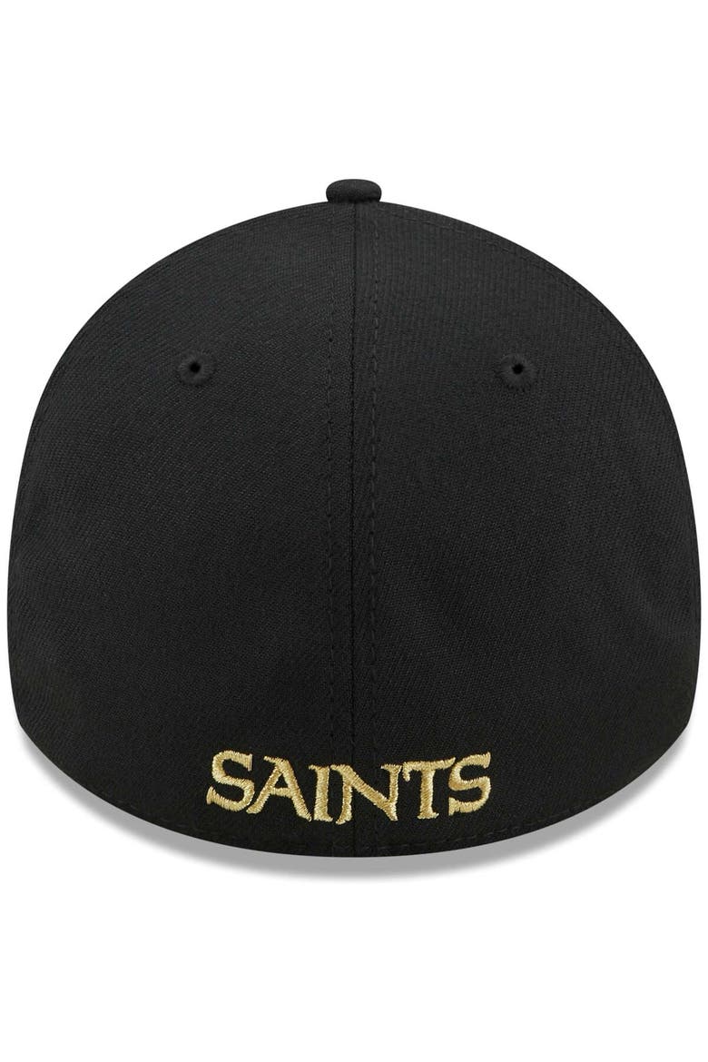 Men's New Era Black New Orleans Saints Flawless Stripe 39THIRTY Flex Hat, Alternate, color, Black