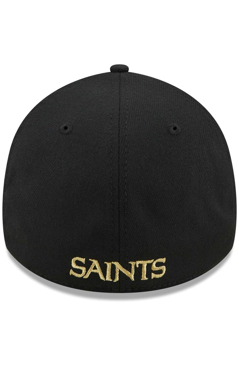 New Era Men's New Era Black New Orleans Saints Flawless Stripe 39THIRTY Flex Hat, Alternate, color, Black