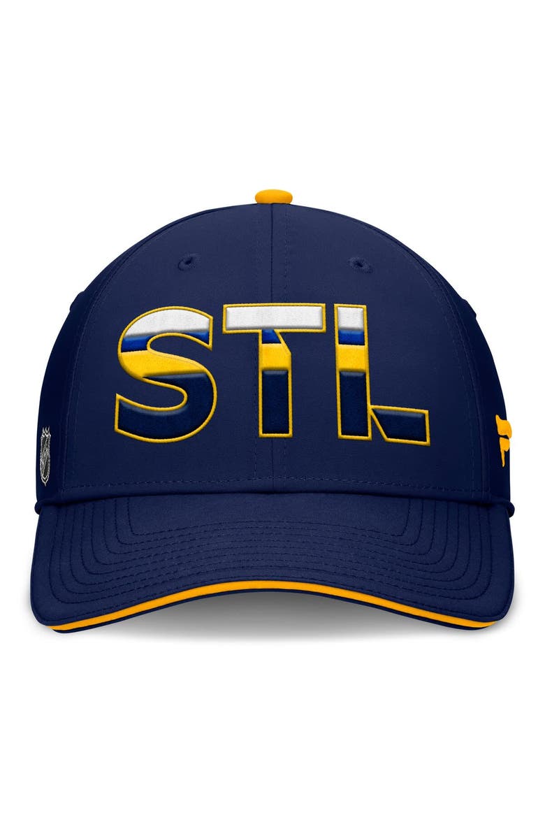 FANATICS Men's Fanatics Navy/Gold St. Louis Blues Authentic Pro Rink Team Code Flex Hat, Alternate, color, Navy