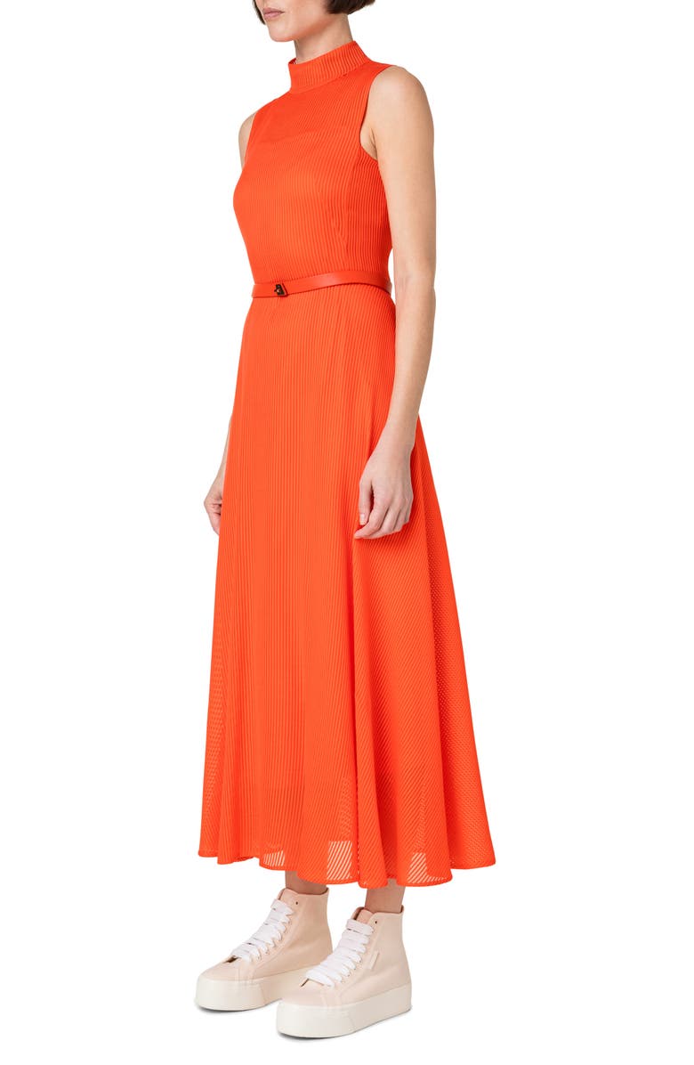 Akris Tonal Stripe Cotton & Silk Organza A-Line Dress, Alternate, color, 