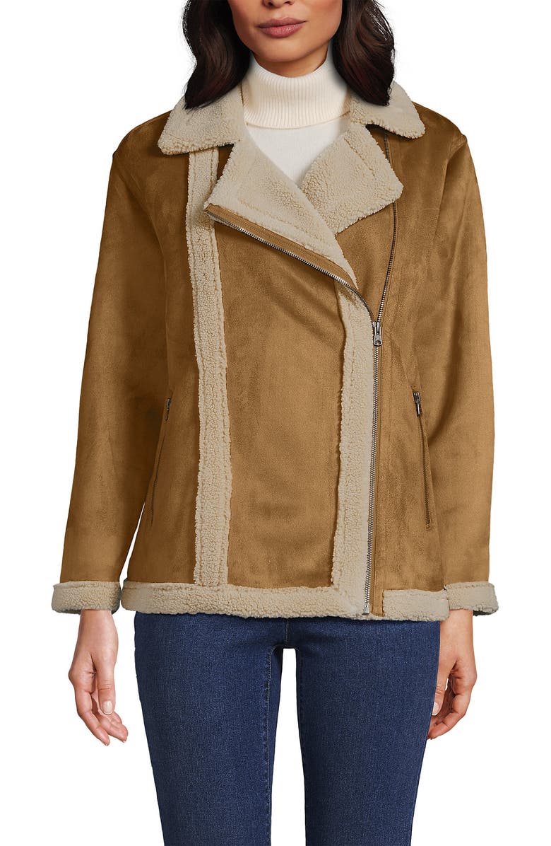 Lands' End Shearling Jacket, Alternate, color, 