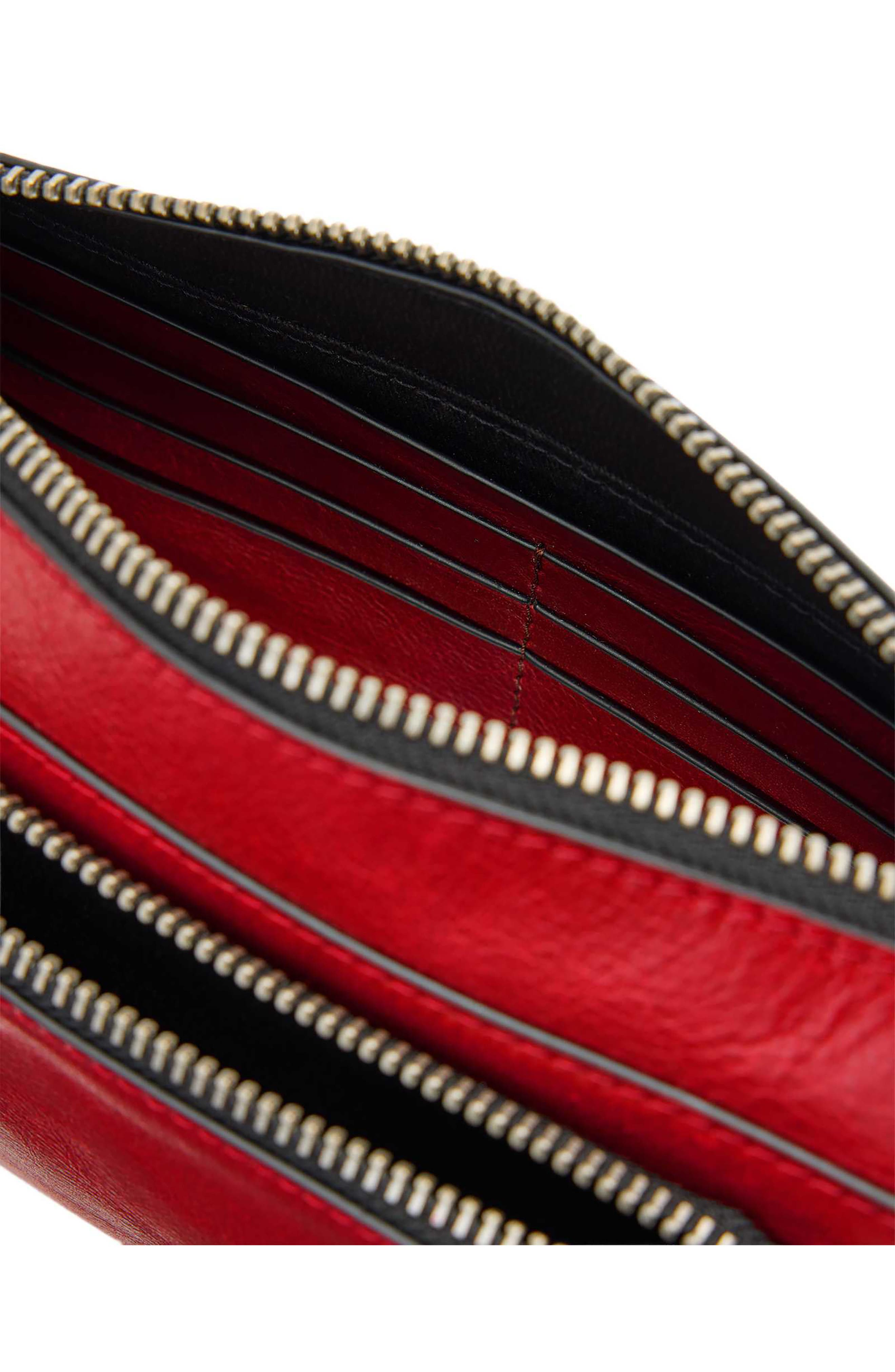 Marlo Leather Wallet Crossbody Bag, Alternate, color, TRUE RED