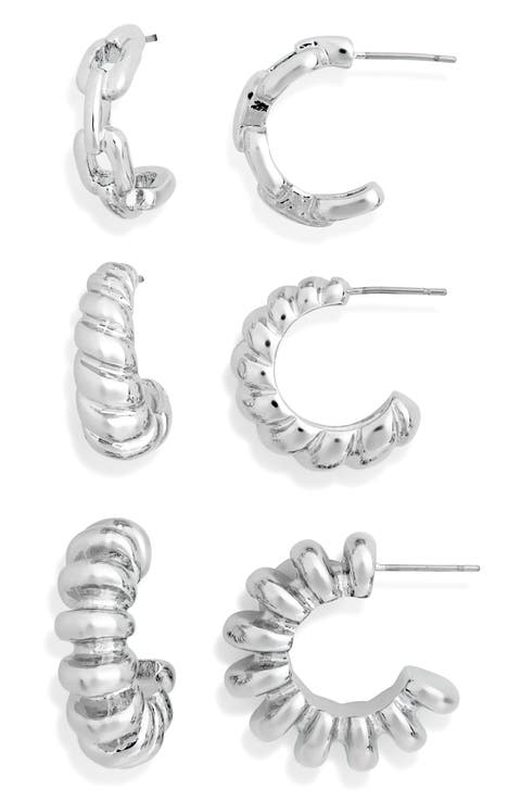 Set of 3 Hoop Earrings
