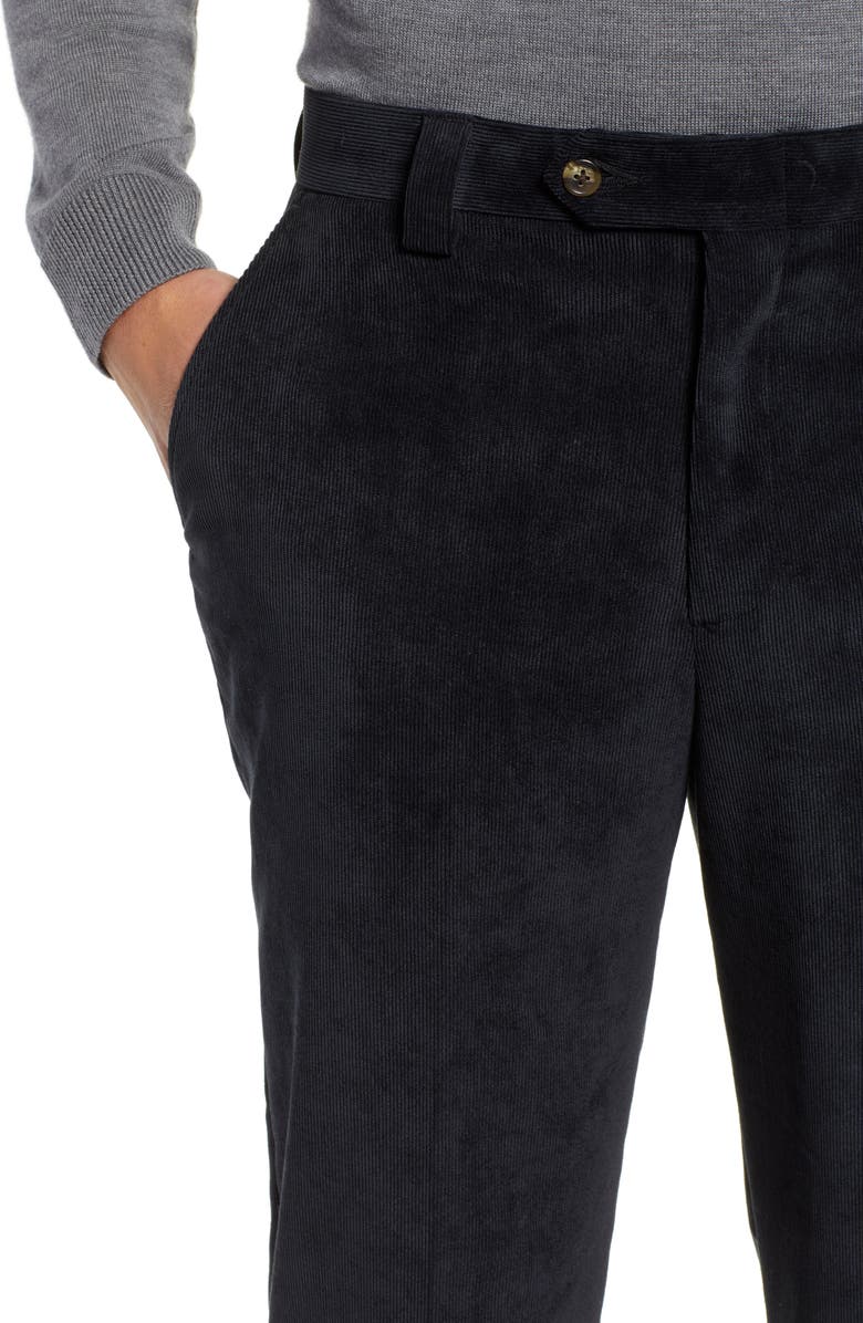 Berle Classic Fit Flat Front Corduroy Trousers, Alternate, color,